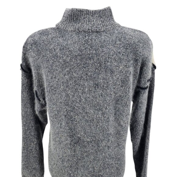 Vintage Chamonix Petite Womens PS Sweater Silk Angora Lambswool Relaxed Fit Gray - Picture 5 of 8